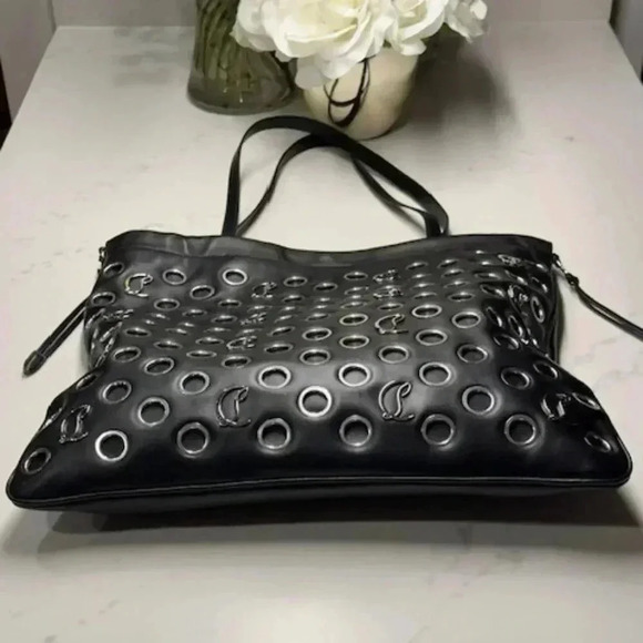 🔥🔥Christian Louboutin Mouchara Black Leather Tote Shoulder Bag BRAND NEW! - Picture 7 of 16